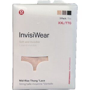 NWT Lululemon InvisiWear Mid-Rise Thong Lace Underwear 3 Pack XXL Soft Invisible